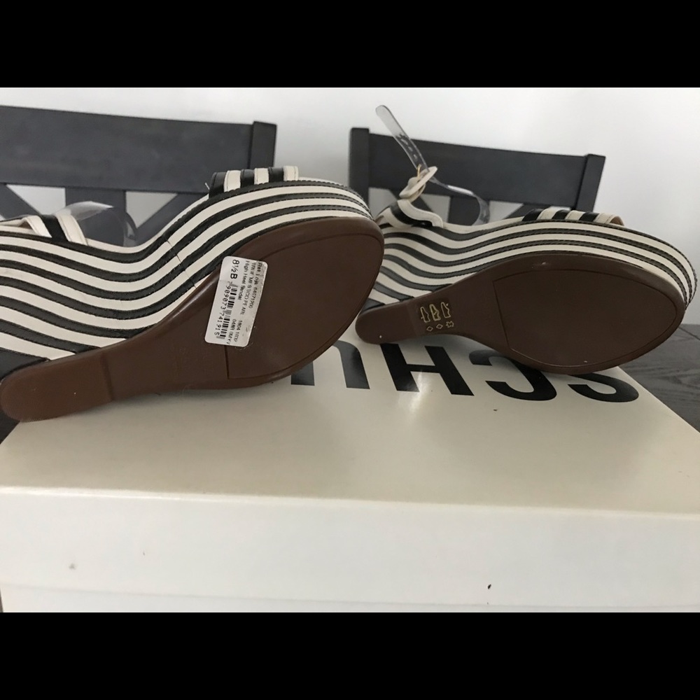 Schultz black & white wedge heels - Picture 6 of 6